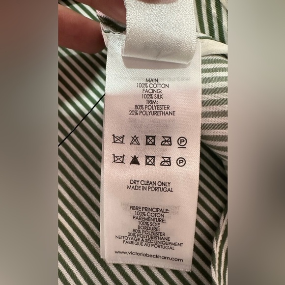 NWOT Victoria Beckham Double Knot Green White Sleeveless Dress Size 4 - Picture 13 of 13